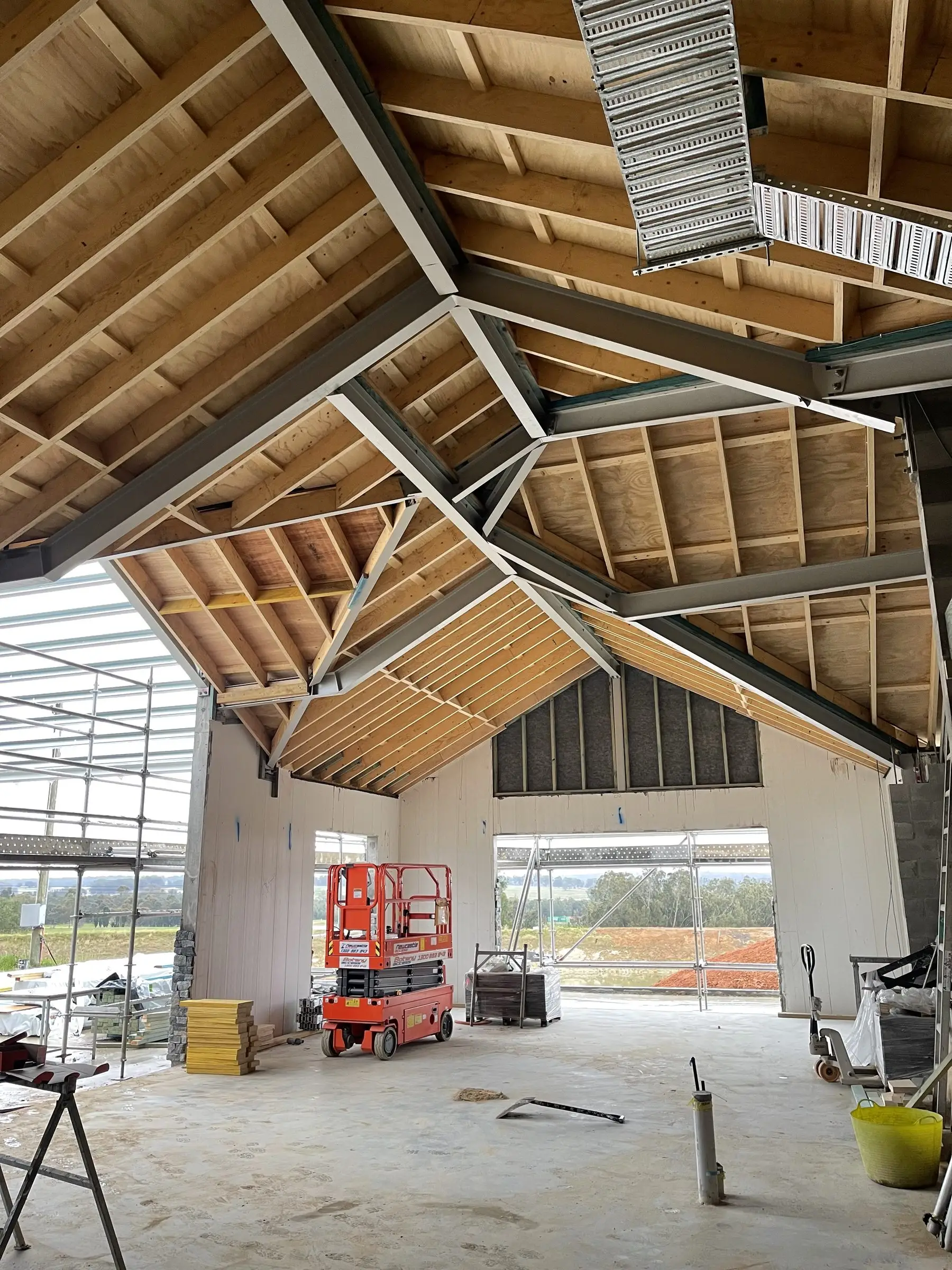 Internal staircase framing under construction