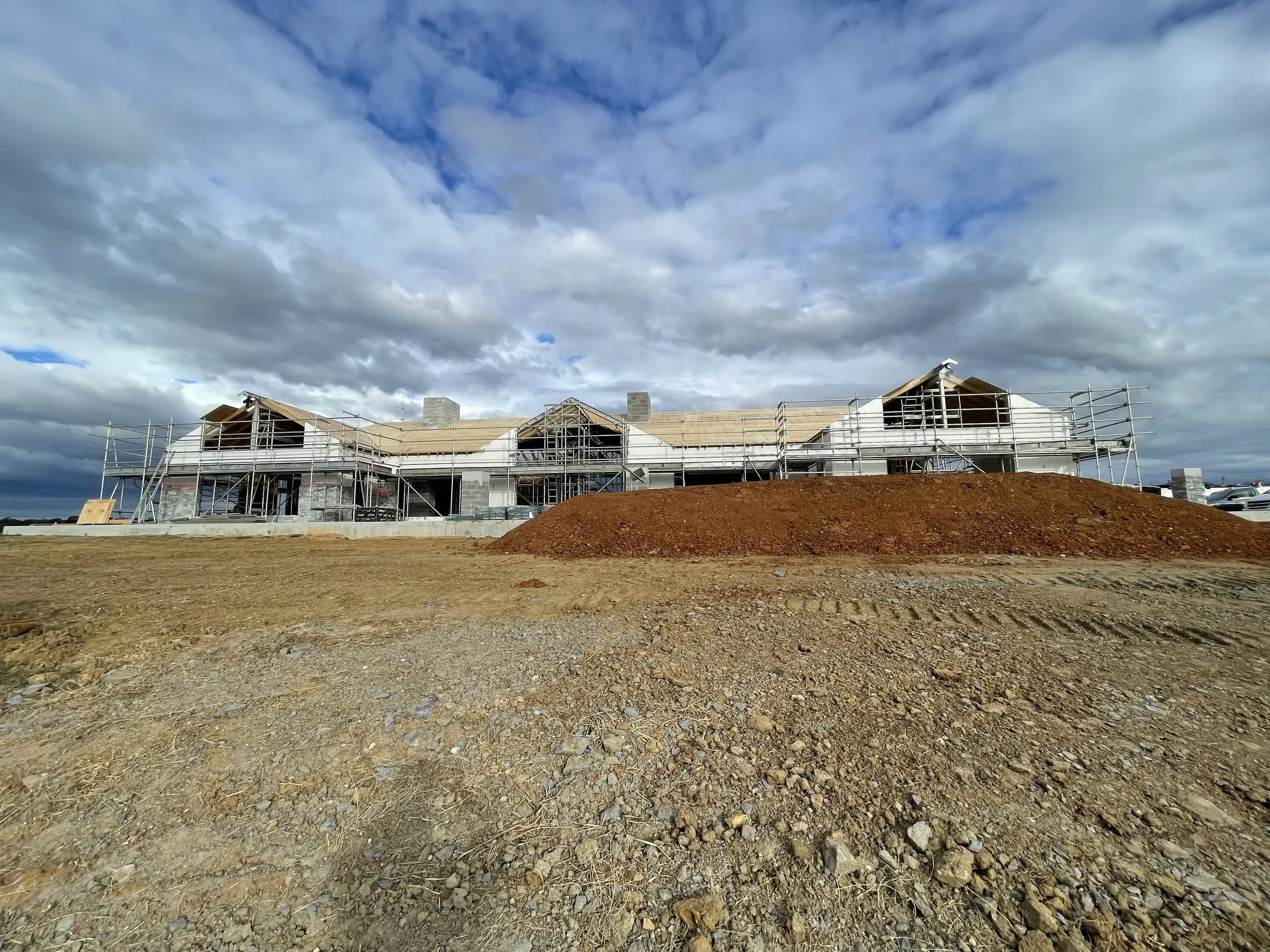 New home under construction on a rural Hunter Valley block
